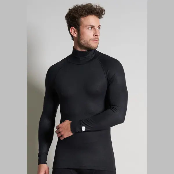 Ceceba Thermo Sport Unisex Ondershirt Met Col - Zwart thumbnail