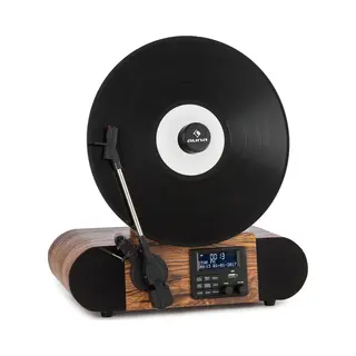 Auna Verticalo Se Retro Turntable - Record Player, Vinyl Player, Turntable, Vertical Record Player, Playback, 33, 45 And 78 Rpm, Bluetooth, Built-In
