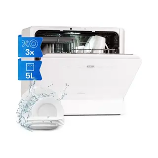 Klarstein Havasia Uv 6 - Mini Vaatwasser - Uv-licht - Vrijstaand - 1380W - Wit