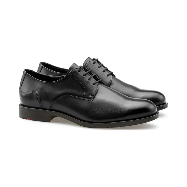 LLoyd Eezy 110W Black Nette Veterschoenen Zwart Leer Heren Breedte K - Zwart - 44 thumbnail