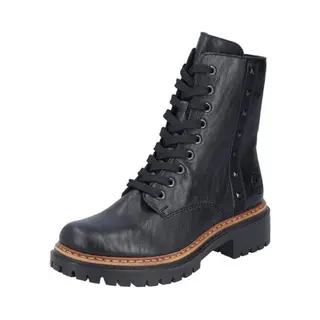 Rieker Damen Combat Boots 72647, Frauen Stiefeletten, schnürstiefel, Stiefel, Bootee, Booties, halbstiefel, Kurzstiefel, schwarz (00), 39 Eu / 6 Uk