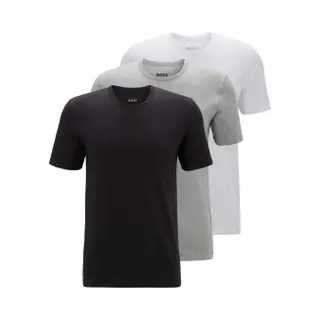 Boss For Man. 50475284 Pack 3 T-shirts Rn Clsico Black, White, Gray (S), Casual, Grey, Cotton, Short Sleeve
