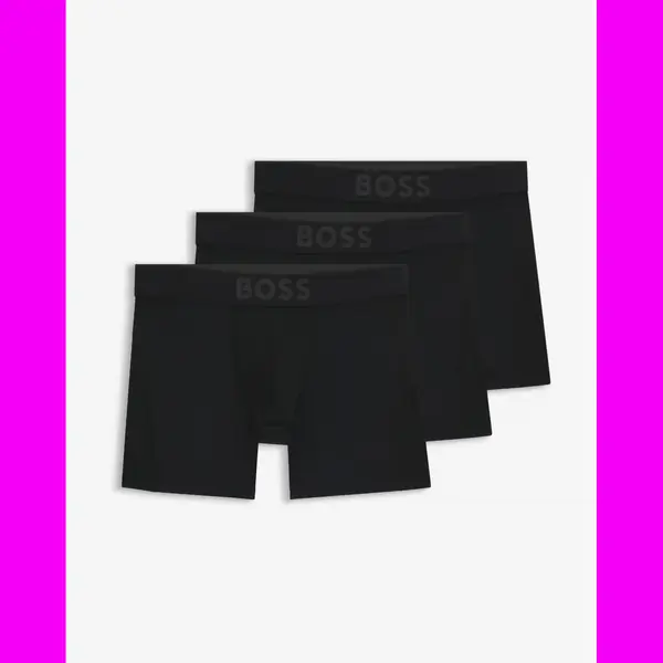 Boss Herren BoxerBr 3P Active Dreierpack Eng Anliegende Boxershorts Aus Mikrofaser Mit Mesh-Einsätzen Schwarz001 L thumbnail