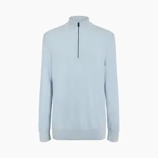 Hugo Boss Men's Hbb Ebrando Black Zipped Crew Neck Jumper - Blue - Size, 38