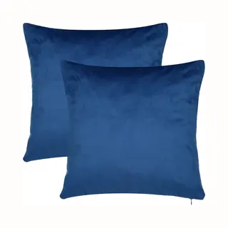 Barbons Kussenhoes 40x40 - Set Van 2 Kussenhoesjes - Kussensloop - Koningsblauw