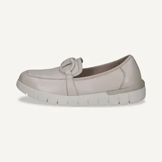 Caprice Comfort Damen Slipper Aus Leder Mit Schnalle, Cremefarben (Pearl Perl Dee), 38 Eu
