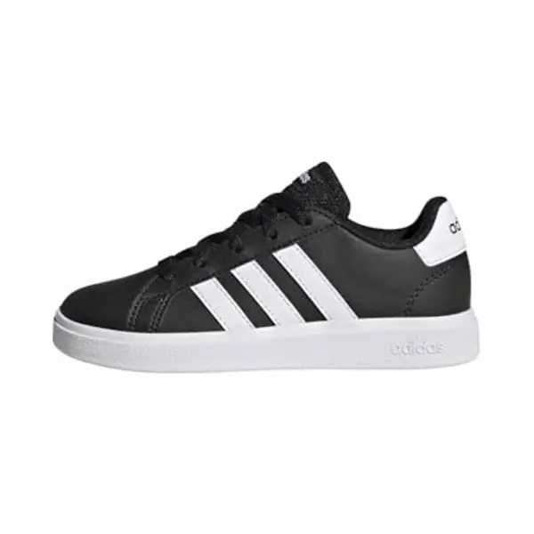 Adidas Unisex Kids Grand Court Lifestyle Tennis Lace-Up Shoes, Core Black/Cloud White/Core Black, 4.5 Uk thumbnail