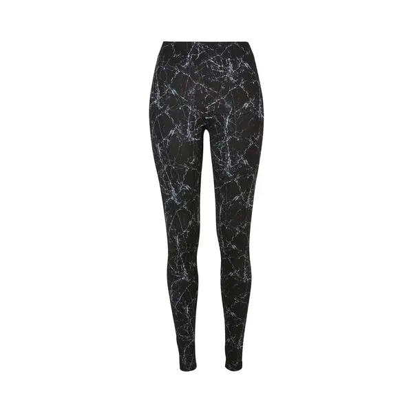 Urban Classics Damen Ladies Soft Aop Leggings Blackmarble, L thumbnail