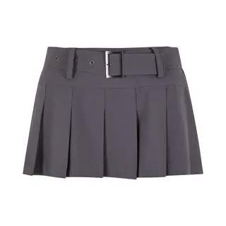 Urban Classics - Pleated Korte Rok - L - Grijs
