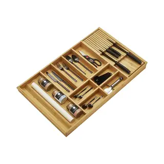 So-tech - Orga-box 1 Bambus Besteckeinsatz Für Schubkästen Mit 500 Mm Tiefe 10 Fächer, Für Blum Tandembox / Antaro Schublade 90cm Schrankbreite