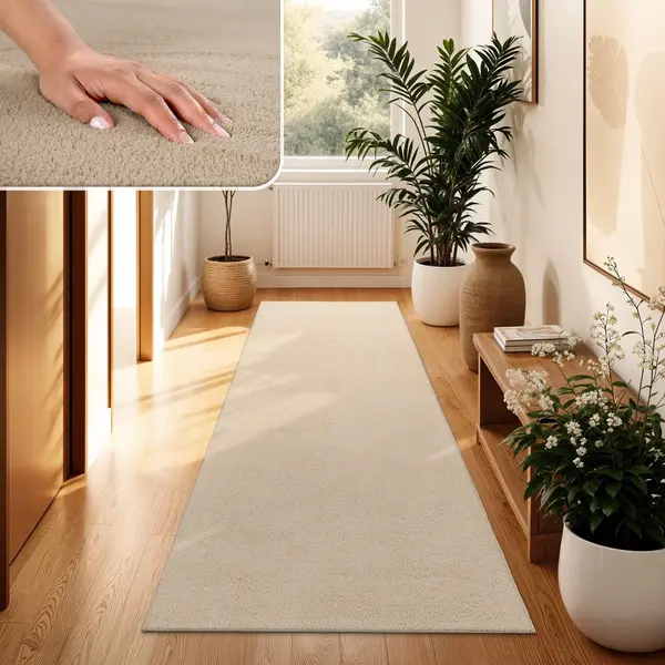 Paco Home Moderner Wohnzimmer Teppich Kurzflor Waschbar Weich Einfarbig Felloptik Anti-rutsch 60x100 Cm, Beige 2 thumbnail