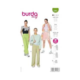 burdastyle Burda Style Schnittmuster Damen #5761 Cargohose In 2 Längen Gr. 32-48 Nählevel 1 (super Easy) Mit Step-by-Step Nähanleitung