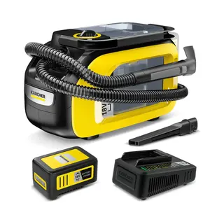 Kärcher Se 3-18 Compact Set Tapijtreiniger - Incl. Accu 18V 5.0 Ah - Snellader - Sproei-extractiereiniger - Vezeldiepe Reiniging