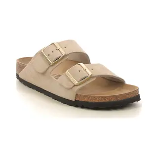 Birkenstock Für Damen. 1029260 Leder Sandalen Arizona Leve Beige (41), Wohnung, Keine, Lässig