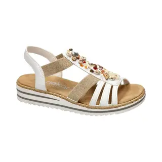 Rieker Sandals V0656-80, Women Sandals, White, 36 Eu