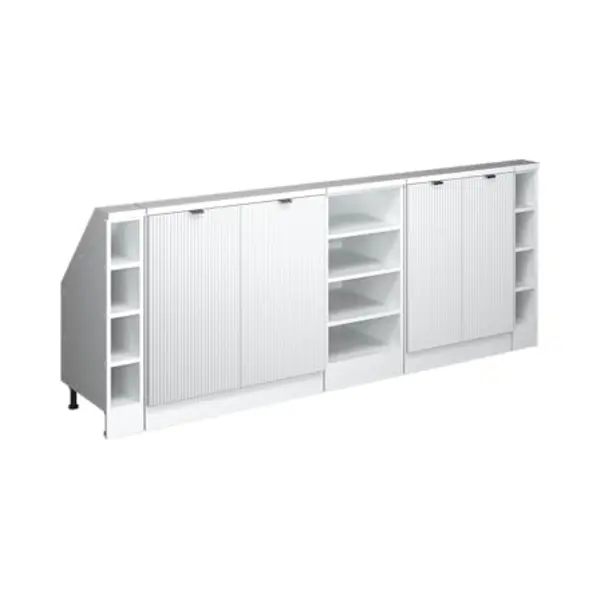 Vicco Ensembles De Meuble De Rangement Sous Pente, Blanc Cannelé, 210cm Lot De 5 thumbnail