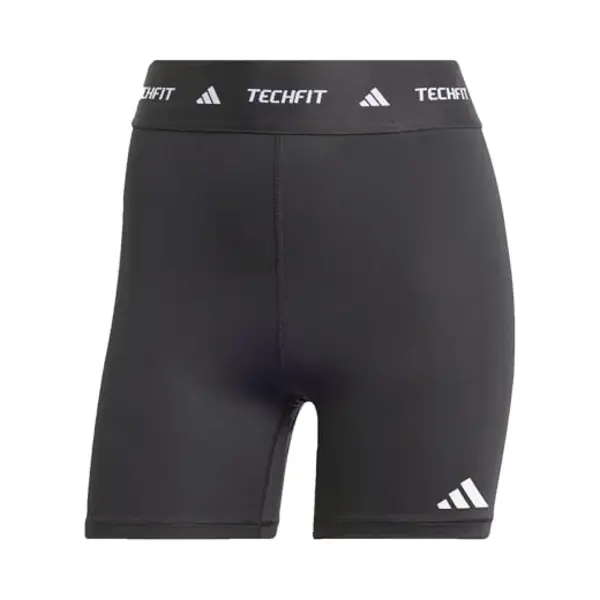 Adidas Women's Techfit Short Leggings, Black/White, S 4 Inch thumbnail