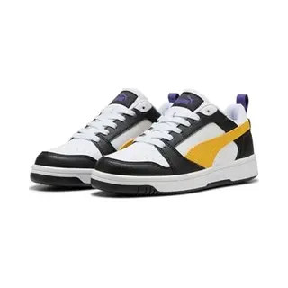 Puma Unisex Kinder Rebound V6 Lo Jr Sneaker, Puma Black Yellow Sizzle Puma White, 37.5 Eu