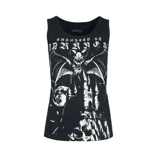 Gothicana By Emp Vest With Bat Design Top Black