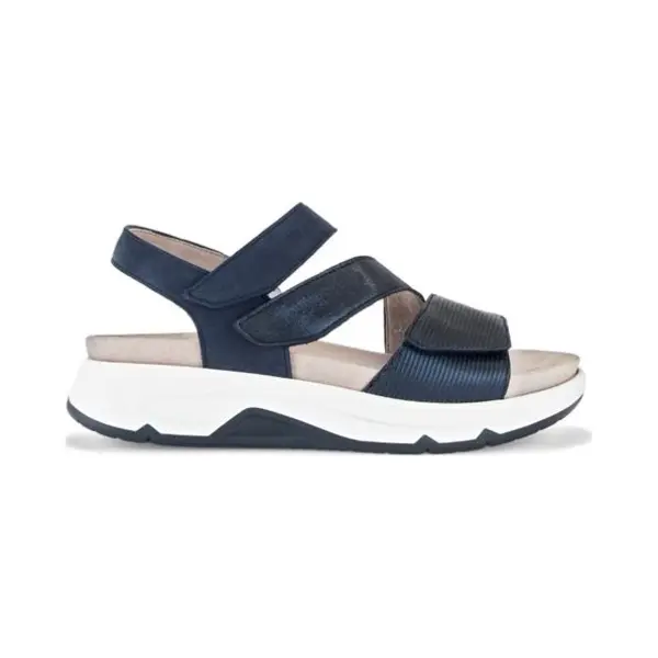 Gabor Damen Plateausandalen, Frauen Sandalen, g-Weite, glatt-Leder, antikrosa, silbrt, Casual, Fashion, metallic, Effekt, Gold, Marine Kombi, 40 Eu / thumbnail