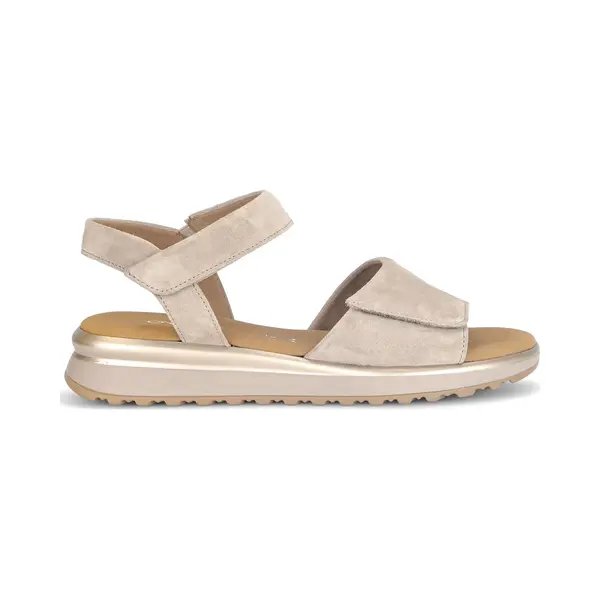 Gabor Sandaal Plat Zand Suede Klittenbanden 82.840.33 thumbnail