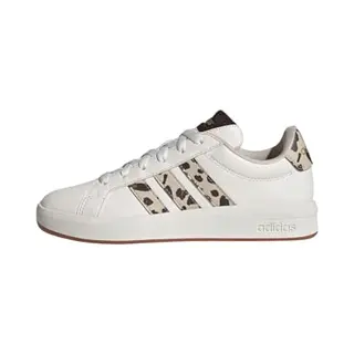 Adidas Girls Grand Court Trainers White/Animal 5.5 Uk Child