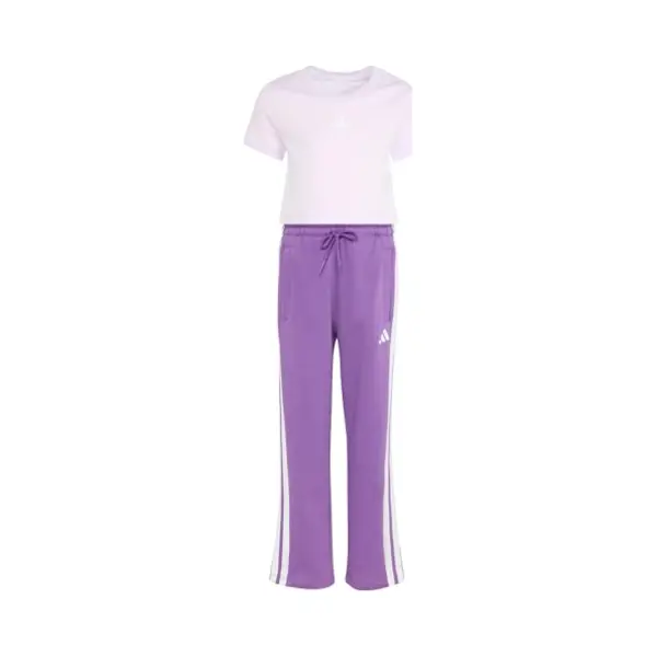 Adidas Girl's Essentials T-Shirt Set, Ice Lavender/white, 5-6 Years thumbnail