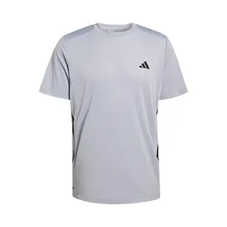 Adidas Performance Tech Essentials 3 Stripes Workout-T-Shirt - Heren - Grijs
