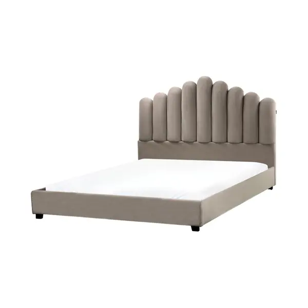 Beliani Vincennes - Bed - Taupe - 160 X 200 Cm - Fluweel thumbnail