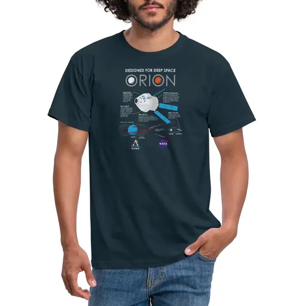 Spreadshirt Nasa Ontwerpkenmerken Van Het Orion-ruimtevaartuig T-Shirt Heren thumbnail