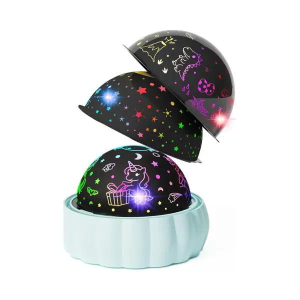 Sterrenhemel Projector Voor Kinderen - 3 Verschillende Thema's En 7 Lichtstanden - Draait 360° Voor Magisch Effect - Leuk Speelgoed Voor 3-8 Jaar - thumbnail