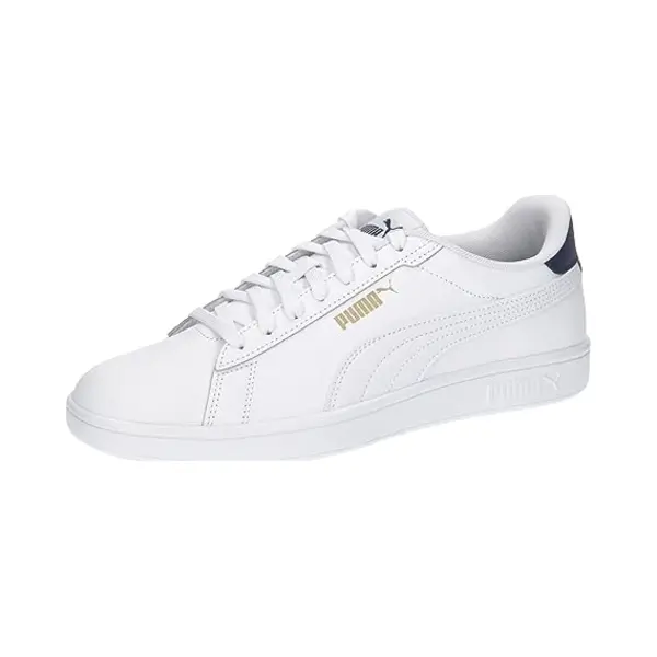 Puma Unisex Adults Puma Smash 3.0 L Sneakers, Puma White-Puma Navy-Puma Gold, 9 Uk thumbnail