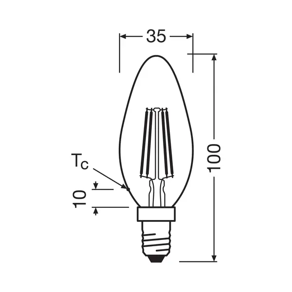 Osram Led Bulb Matt Candle E14 2.2W 4000K 470lm thumbnail
