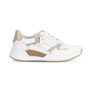 Gabor Damen Low-Top Sneaker, Frauen Halbschuhe, schnürschuhe, schnürer, straßenschuhe, Strassenschuhe, Sportschuhe, Weiss/oasi/Platino, 40 Eu / 6.5