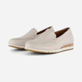 Gabor Damen Slipper, Frauen Slip On, Mokassins, Halbschuhe, Schlupfschuhe, schluepfschuhe, Loafer, College Schuhe, Bianco/Oro (Kork), 41 Eu / 7.5 Uk