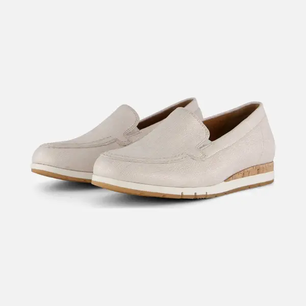 Gabor Damen Slipper, Frauen Slip On, Mokassins, Halbschuhe, Schlupfschuhe, schluepfschuhe, Loafer, College Schuhe, Bianco/Oro (Kork), 41 Eu / 7.5 Uk thumbnail