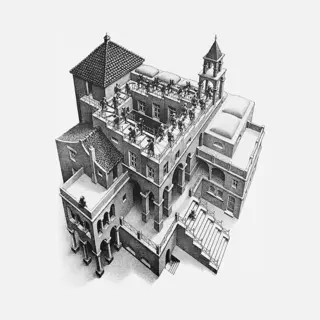 Pgm Kunstdruk M. C. Escher - Treppauf Und Treppab 55x65cm