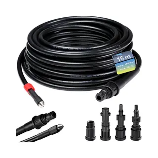 Deuba Rohrreinigungsspirale, Rohrreinigungsschlauch 15m 160Bar 4 Adapter Rohrreinigungsset Schlauch