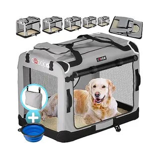 Cadoca® Dog Carrier Fabric Grey Xxl 90x60x66cm