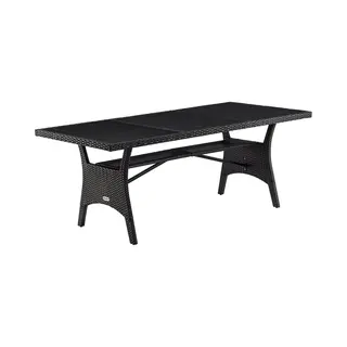 Casaria® Polyrotan Tuintafel Takeo Zwart 190x90x75cm Wpc