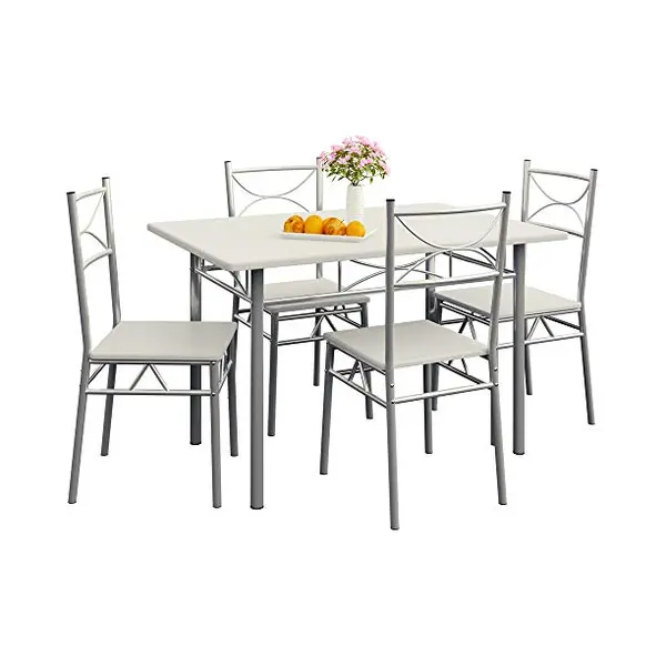 Casaria Essgruppe Paul, (5-tlg), Esstisch Mit 4 Stühlen Für Esszimmer Küche 5tlg. Sitzgruppe Robust thumbnail