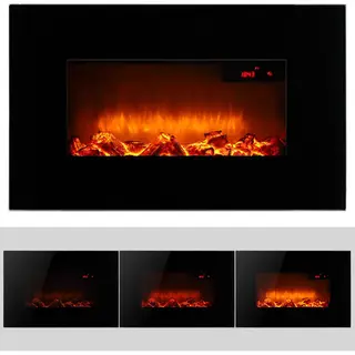 monzana® Electric Wall Fireplace Black With Remote Control