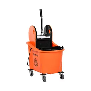 Homcom - Schoonmaakwagen - Met Uitwringapparaat - Robuust - Oranje