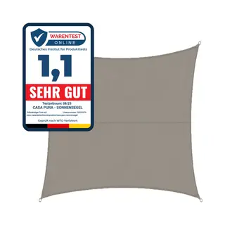 Floordirekt Zonnescherm 3 X 3 M - Grijs - Vierkant - Incl. Bevestigingsmateriaal - Scheurvast Polyesterweefsel - Waterafstotend Geïmpregneerd -