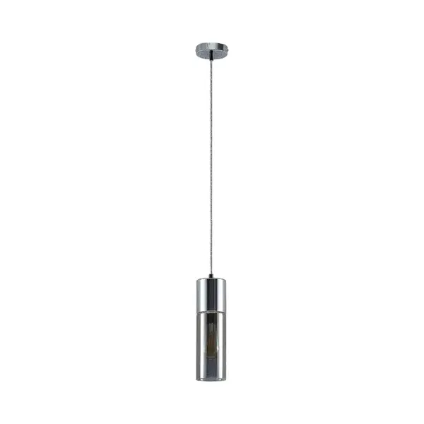 Lindby Hanglamp Eleen Met Cilinder In Rookglas thumbnail