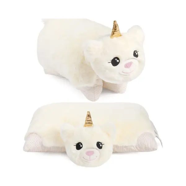 Brubaker Knuffelkussen Eenhoorn - 2 In 1 Pluche En Knuffelkussen - 40 X 30 Cm Knuffel Eenhoorn - Opvouwbaar Pluche Kinderkussen Met thumbnail