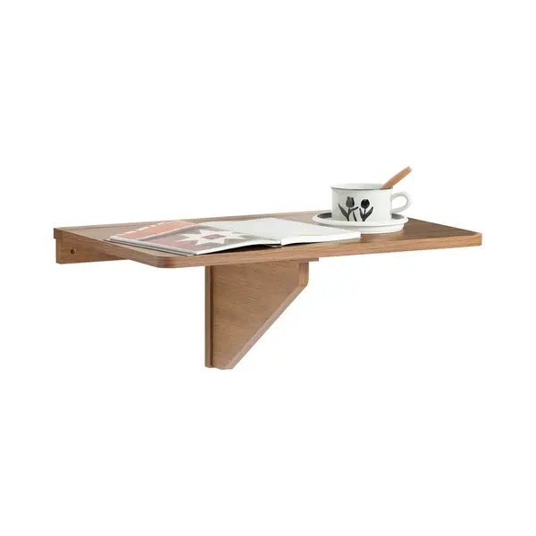 SoBuy Opklapbare Wandtafel In Hout – Ruimtebesparende Klaptafel, Keukentafel Of Kindertafel – 60x40 Cm, Bruin, FWT03-Pf thumbnail