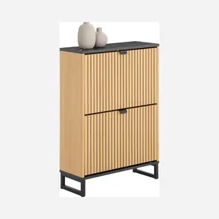 SoBuy Schoenenkast Voor Entree, Dunne Schoenenkast, Compacte Schoenenopslag, Geschikt Voor 8-12