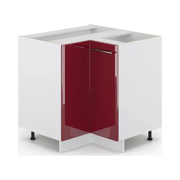 Vicco - Eckunterschrank Fame-line, Bordeaux Hochglanz, 80.5 Cm Ohne Arbeitsplatte thumbnail