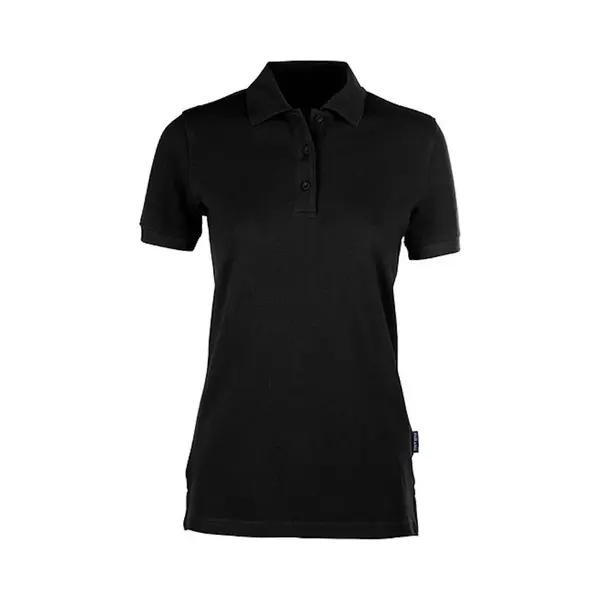 Hrm Damen Heavy Polo, Schwarz, Gr. S - Premium Polo-Shirt Aus 100% Baumwolle - Basic Polohemd Bis 60°C Waschbar - Hochwertige & Nachhaltige thumbnail
